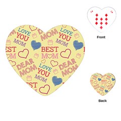 Love Mom Happy Mothers Day I Love Mom Graphic Pattern Playing Cards Single Design (heart) by Ravend