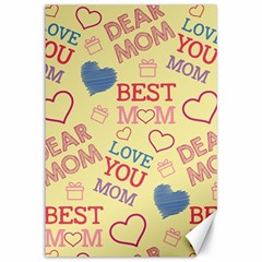 Love Mom Happy Mothers Day I Love Mom Graphic Pattern Canvas 12  X 18  by Ravend