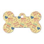 Love Mom Happy Mothers Day I Love Mom Graphic Pattern Dog Tag Bone (One Side) Front