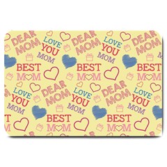 Love Mom Happy Mothers Day I Love Mom Graphic Pattern Large Doormat by Ravend