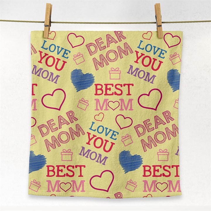 Love Mom Happy Mothers Day I Love Mom Graphic Pattern Face Towel