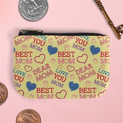 Love Mom Happy Mothers Day I Love Mom Graphic Pattern Mini Coin Purse by Ravend