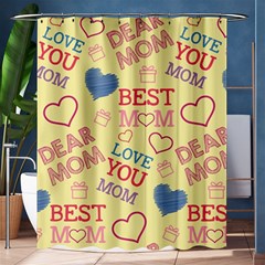 Love Mom Happy Mothers Day I Love Mom Graphic Pattern Shower Curtain 60  X 72  (medium)  by Ravend