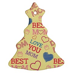 Love Mom Happy Mothers Day I Love Mom Graphic Pattern Ornament (christmas Tree)  by Ravend