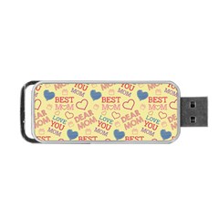 Love Mom Happy Mothers Day I Love Mom Graphic Pattern Portable Usb Flash (one Side) by Ravend