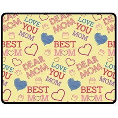 Love Mom Happy Mothers Day I Love Mom Graphic Pattern Fleece Blanket (medium) by Ravend