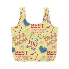 Love Mom Happy Mothers Day I Love Mom Graphic Pattern Full Print Recycle Bag (m) by Ravend