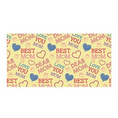 Love Mom Happy Mothers Day I Love Mom Graphic Pattern Satin Wrap 35  X 70  by Ravend