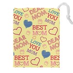 Love Mom Happy Mothers Day I Love Mom Graphic Pattern Drawstring Pouch (4XL) Front