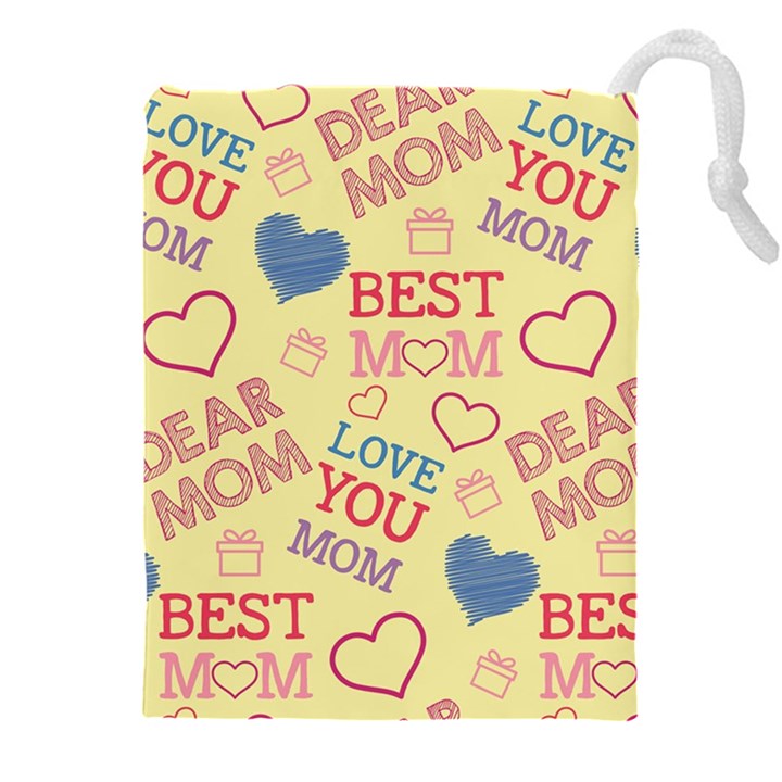 Love Mom Happy Mothers Day I Love Mom Graphic Pattern Drawstring Pouch (4XL)