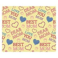 Love Mom Happy Mothers Day I Love Mom Graphic Pattern One Side Premium Plush Fleece Blanket (small) by Ravend