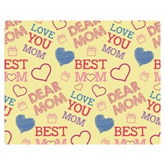 Love Mom Happy Mothers Day I Love Mom Graphic Pattern One Side Premium Plush Fleece Blanket (medium)