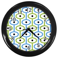 Geometric Pattern Eye Pattern Eyes Eye Print Wall Clock (black) by Ravend