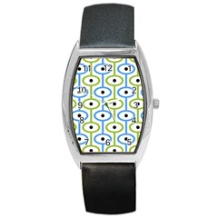 Geometric Pattern Eye Pattern Eyes Eye Print Barrel Style Metal Watch by Ravend