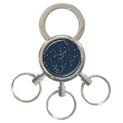 Constellation Stars Art Pattern Design Wallpaper 3-ring Key Chain by Ravend