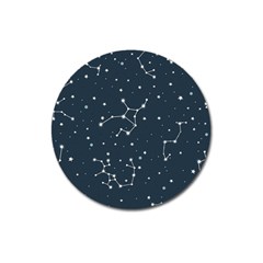 Constellation Stars Art Pattern Design Wallpaper Magnet 3  (round) by Ravend