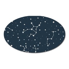 Constellation Stars Art Pattern Design Wallpaper Oval Magnet by Ravend