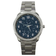 Constellation Stars Art Pattern Design Wallpaper Sport Metal Watch by Ravend