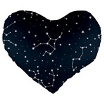 Constellation Stars Art Pattern Design Wallpaper Large 19  Premium Flano Heart Shape Cushions Front