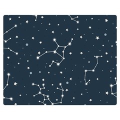 Constellation Stars Art Pattern Design Wallpaper One Side Premium Plush Fleece Blanket (medium)