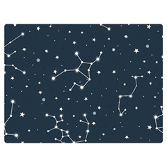 Constellation Stars Art Pattern Design Wallpaper One Side Premium Plush Fleece Blanket (extra Small)