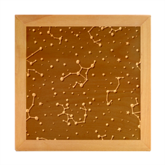 Constellation Stars Art Pattern Design Wallpaper Wood Photo Frame Cube