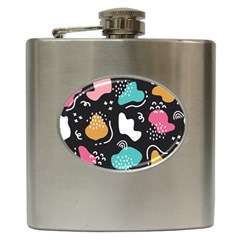 Art Patterns Design Wallpaper Background Print Hip Flask (6 Oz) by Ravend