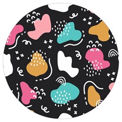 Art Patterns Design Wallpaper Background Print Round Trivet by Ravend