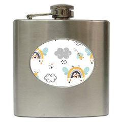 Art Pattern Design Wallpaper Background Print Hip Flask (6 Oz) by Ravend