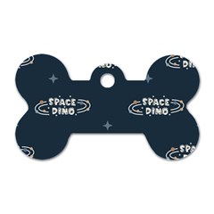 Space Dino Art Pattern Design Wallpaper Background Dog Tag Bone (two Sides) by Ravend