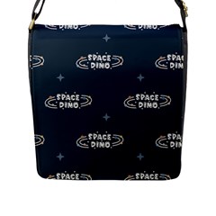 Space Dino Art Pattern Design Wallpaper Background Flap Closure Messenger Bag (l) by Ravend