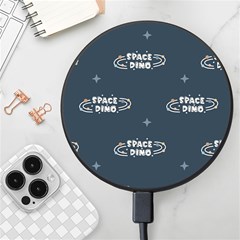 Space Dino Art Pattern Design Wallpaper Background Wireless Fast Charger(black)