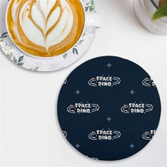 Space Dino Art Pattern Design Wallpaper Background Uv Print Round Tile Coaster by Ravend