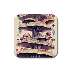 Magicians  Choice Mushroom Spellcharms Rubber Coaster (square) by GardenOfOphir