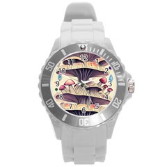 Magicians  Choice Mushroom Spellcharms Round Plastic Sport Watch (l) by GardenOfOphir