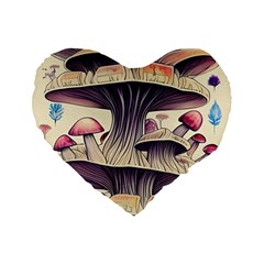 Magicians  Choice Mushroom Spellcharms Standard 16  Premium Heart Shape Cushions by GardenOfOphir