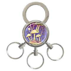 Glamour And Enchantment In Every Color Of The Mushroom Rainbow 3-ring Key Chain by GardenOfOphir