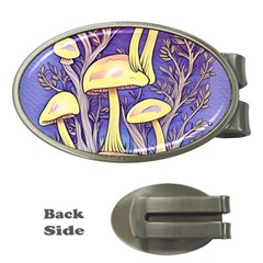 Glamour And Enchantment In Every Color Of The Mushroom Rainbow Money Clips (oval)  by GardenOfOphir