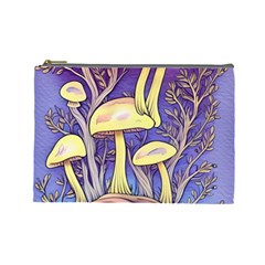 Glamour And Enchantment In Every Color Of The Mushroom Rainbow Cosmetic Bag (large) by GardenOfOphir