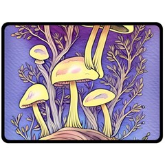 Glamour And Enchantment In Every Color Of The Mushroom Rainbow One Side Fleece Blanket (large) by GardenOfOphir