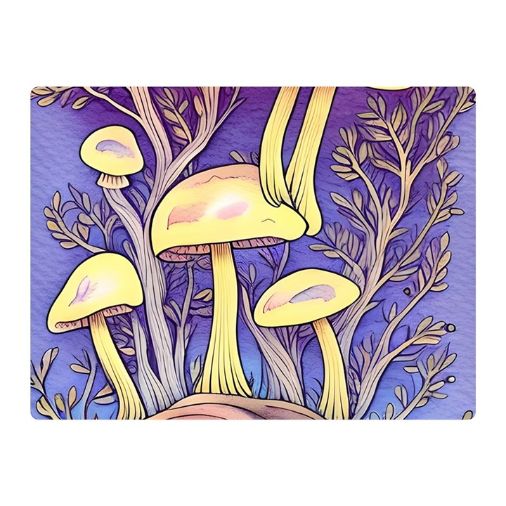 Glamour And Enchantment In Every Color Of The Mushroom Rainbow Premium Plush Fleece Blanket (Mini)