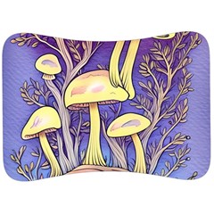 Glamour And Enchantment In Every Color Of The Mushroom Rainbow Velour Seat Head Rest Cushion by GardenOfOphir