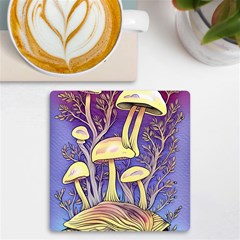 Glamour And Enchantment In Every Color Of The Mushroom Rainbow Uv Print Square Tile Coaster  by GardenOfOphir