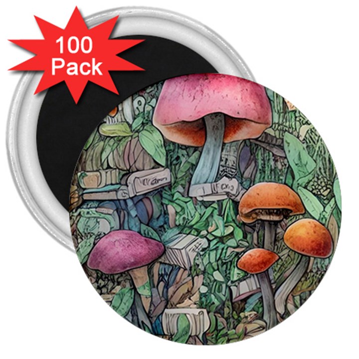 Mushroom Mojo For All Your Magic Spells 3  Magnets (100 pack)