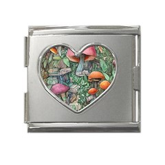 Mushroom Mojo For All Your Magic Spells Mega Link Heart Italian Charm (18mm)