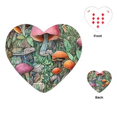 Mushroom Mojo For All Your Magic Spells Playing Cards Single Design (heart)