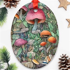 Mushroom Mojo For All Your Magic Spells Oval Ornament (two Sides) by GardenOfOphir