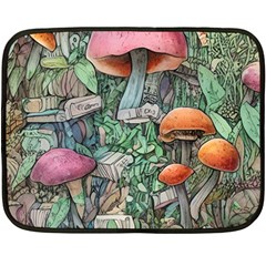 Mushroom Mojo For All Your Magic Spells One Side Fleece Blanket (mini) by GardenOfOphir