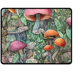 Mushroom Mojo For All Your Magic Spells One Side Fleece Blanket (medium) by GardenOfOphir