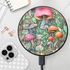 Mushroom Mojo For All Your Magic Spells Wireless Fast Charger(black)